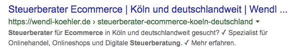 Reguläres Google Snippet