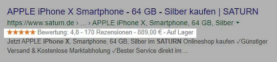 Rich Snippet für Produkte