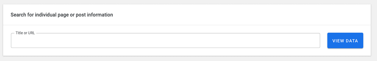 Site Kit individual Search