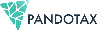 PANDOTAX-Logo: geometrisches blaugrünes Dreieck links, fetter dunkler „PANDOTAX“-Text rechts; geeignet für eine Fallstudie einer Steuerberatung.