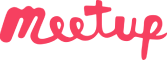 Meetup in fetter, lässiger roter Schreibschrift auf transparentem Hintergrund – ideal für Marketing- oder Verkaufskampagnen.