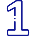 Eine kräftige blaue Zahl 1 in der Mitte auf weißem Hintergrund stellt die erste Wahl für eine WordPress-Agentur dar.